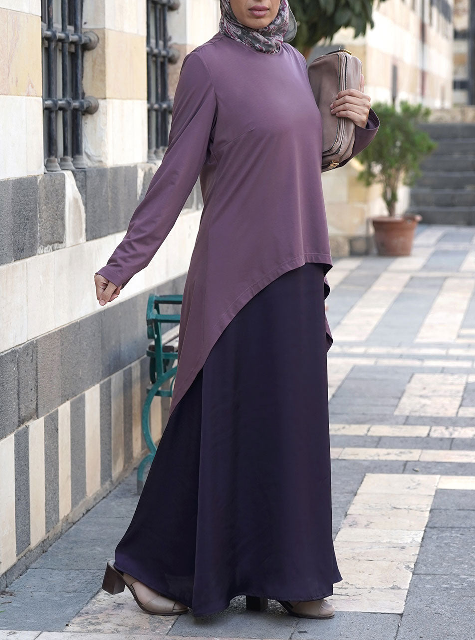 Dual Fabric High-Low Abaya